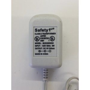 Safety 1st MUD2809200 Class 2 Transformer AC Power Adapter Output 9 Volts 200 mA